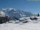 Chalets d'Ayères sur fond de massif du Mont-Blanc (Mars 2009)