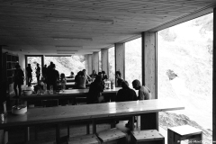 Dans la salle à manger de la Cabane de Moiry (28 juillet 2018)