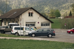 Départ de la balade au parking du Service du feu à Noiraigue (5 mai 2019)