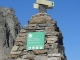 Panneau sur le cairn de la réserve (25 juillet 2006)