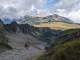 Vue sur les Rochers de Leschaux et la Pointe d'Andey depuis le Col de Balafrasse (30 juillet 2023)