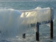 Spectacle glacial sur la plage de la Savonnière à Collonge-Bellerive près de Genève.