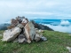 Petit cairn au sommet sur fond de Léman (1er octobre 2017)