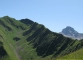 La longue crête en direction de la Pointe d'Almet avec la Pointe Percée en toile de fond