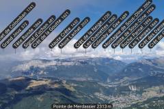 Vue sur les différents sommets visibles durant l'ascension (21 août 2022)