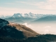 Vue sur les sommets des Aravis, dont notamment la Pointe Percée (3 novembre 2018)