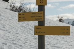 Suivre la direction de Praz Vechin au panneau au Retorney (5 janvier 2019)