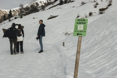 Pour rejoindre le Col de l'Arpettaz dans un second temps, suivre le panneau (5 janvier 2019)