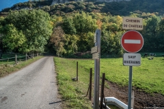 Départ du sentier au Chemin du Château d'Etrembières (13 octobre 2017)