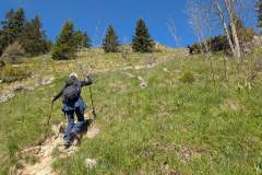 Le sentier monte assez raide au début (18 mai 2025)