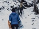 Le chemin se fait plus raide pour atteindre le Col de la Frête (25 décembre 2019)