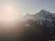 Vue sur la Pointe Percée et la Pointe d'Areu (25 décembre 2019)