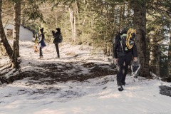 Le sentier s'aplatit après le Col de la Frête (25 décembre 2019)