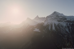 Vue sur la Pointe Percée et la Pointe d'Areu (25 décembre 2019)