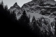 Vue sur la Pointe Percée et la Pointe d'Areu (25 décembre 2019)