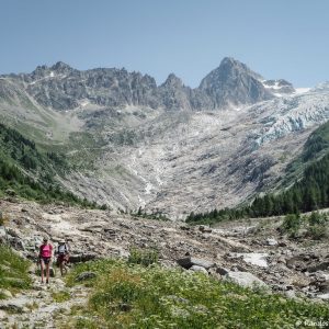 Glacier du Trient qui a considérablement reculé à cause du réchauffement climatique