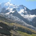 Glacier de Bionnassay vu depuis le chemin menant au Nid d'Aigle