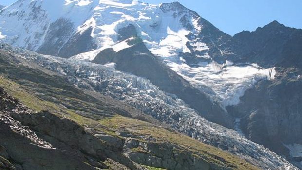 Glacier de Bionnassay vu depuis le chemin menant au Nid d'Aigle