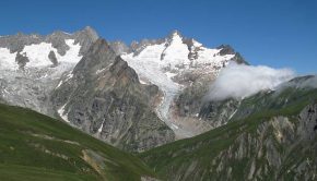 Vue sur le Glacier de Triolet depuis le sommet de Belle Combe (Bella Comba)