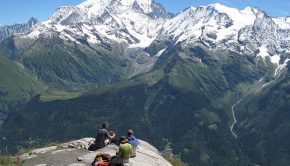 Panorama sur les Dômes de Miage depuis le Mont Joly