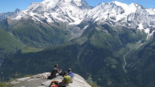 Panorama sur les Dômes de Miage depuis le Mont Joly