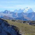 Vue sur le Mont Blanc depuis la Montagne de Sous-Dine